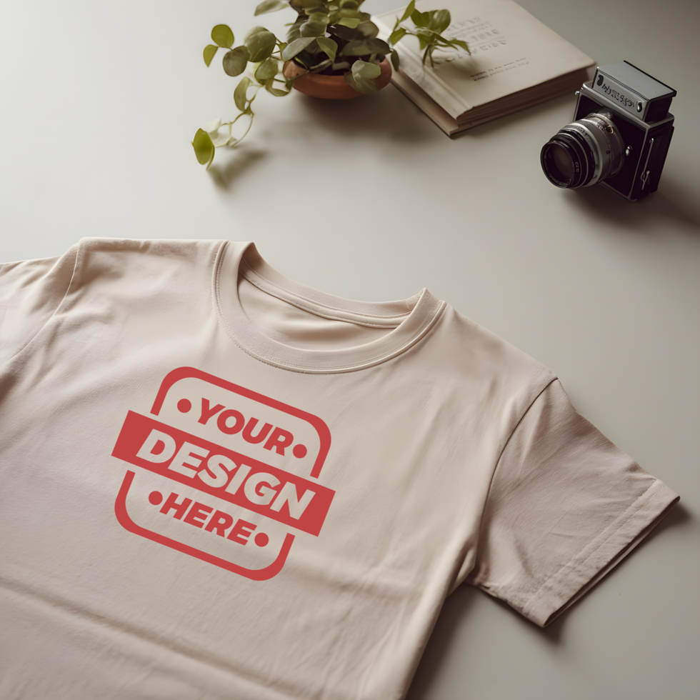 Customizable White Tee Mockup psd