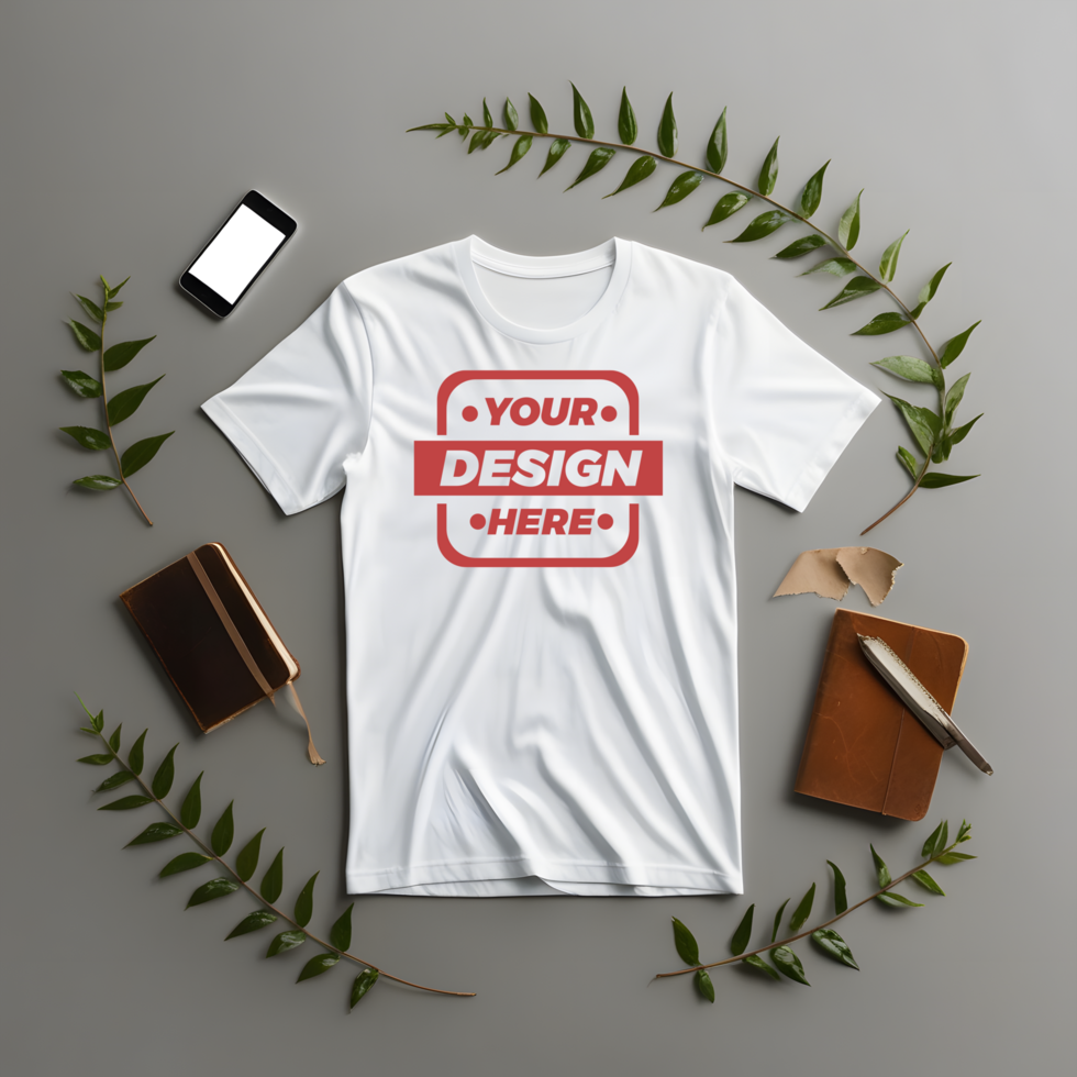 Clean White T-Shirt Mockup Design psd