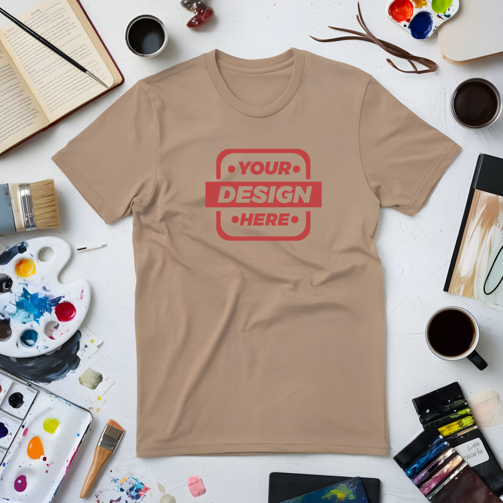 Plain White T-Shirt Mockup Design psd
