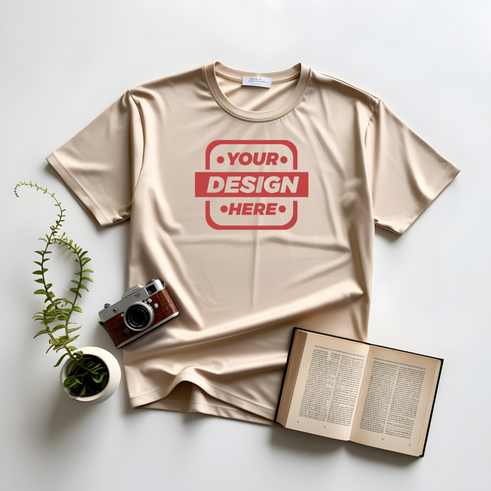 Stylish White Tee Mockup psd