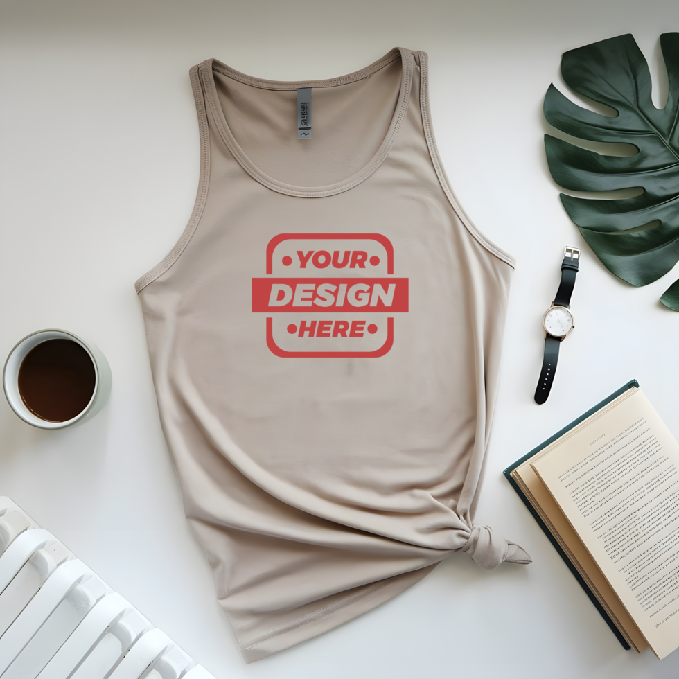 Minimalist Tank Top Design Mockup psd