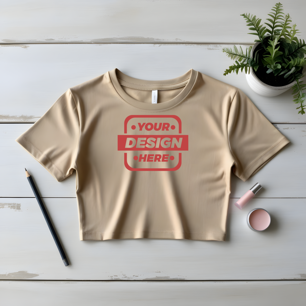Minimalist Crop Tee Mockup psd