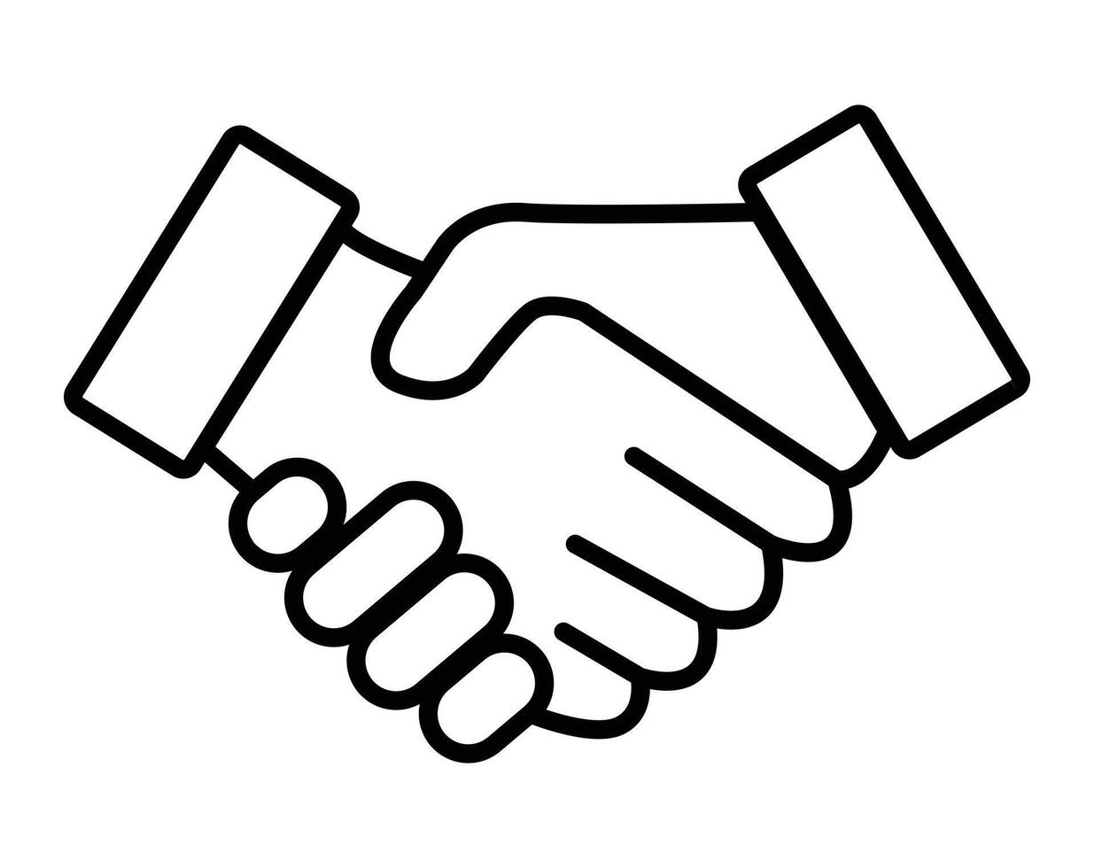 Handshake Icon in Stroke Style vector