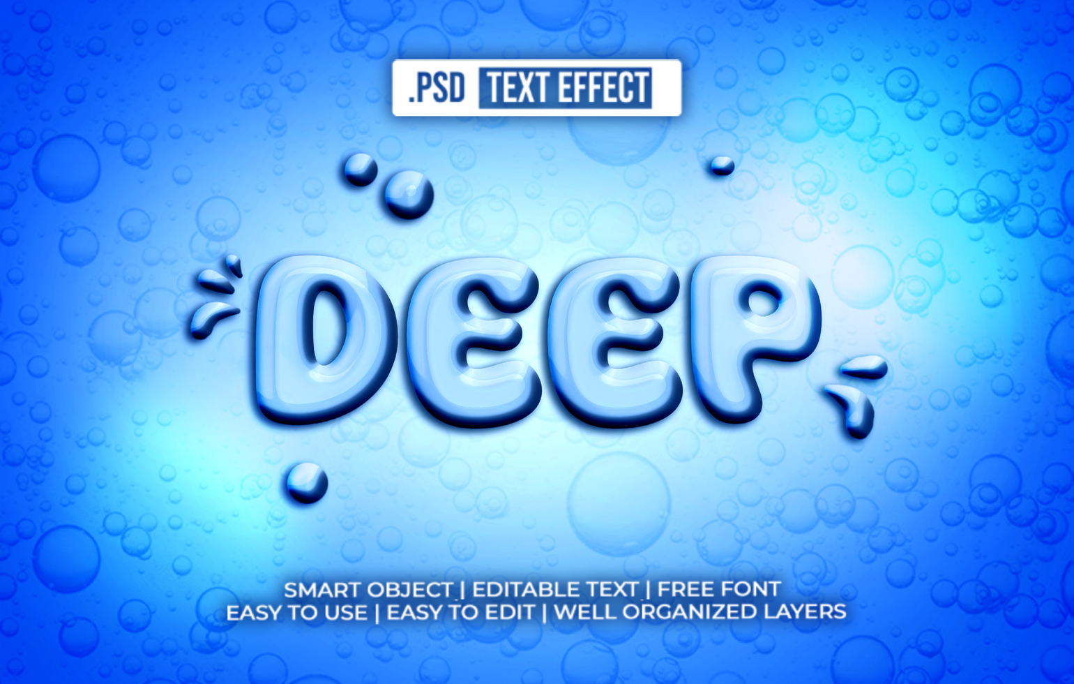 Under Water 3D Text Effect psd