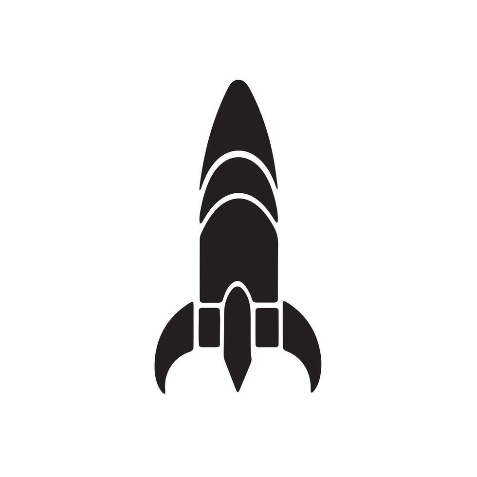 A simple rocket silhouette on white background vector