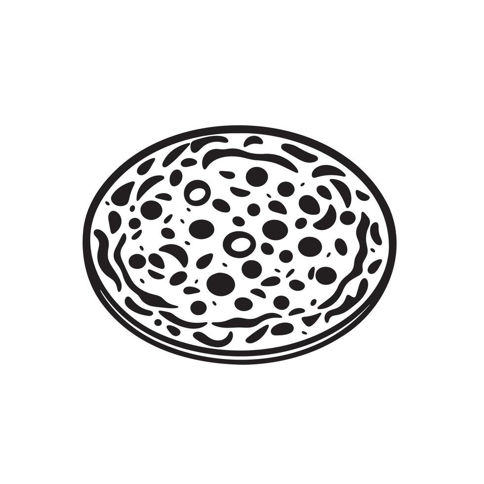 A healthy pizza icon silhouette on white background vector