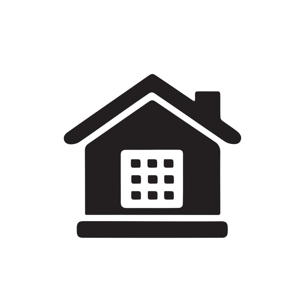 A home icon silhouette on white background vector