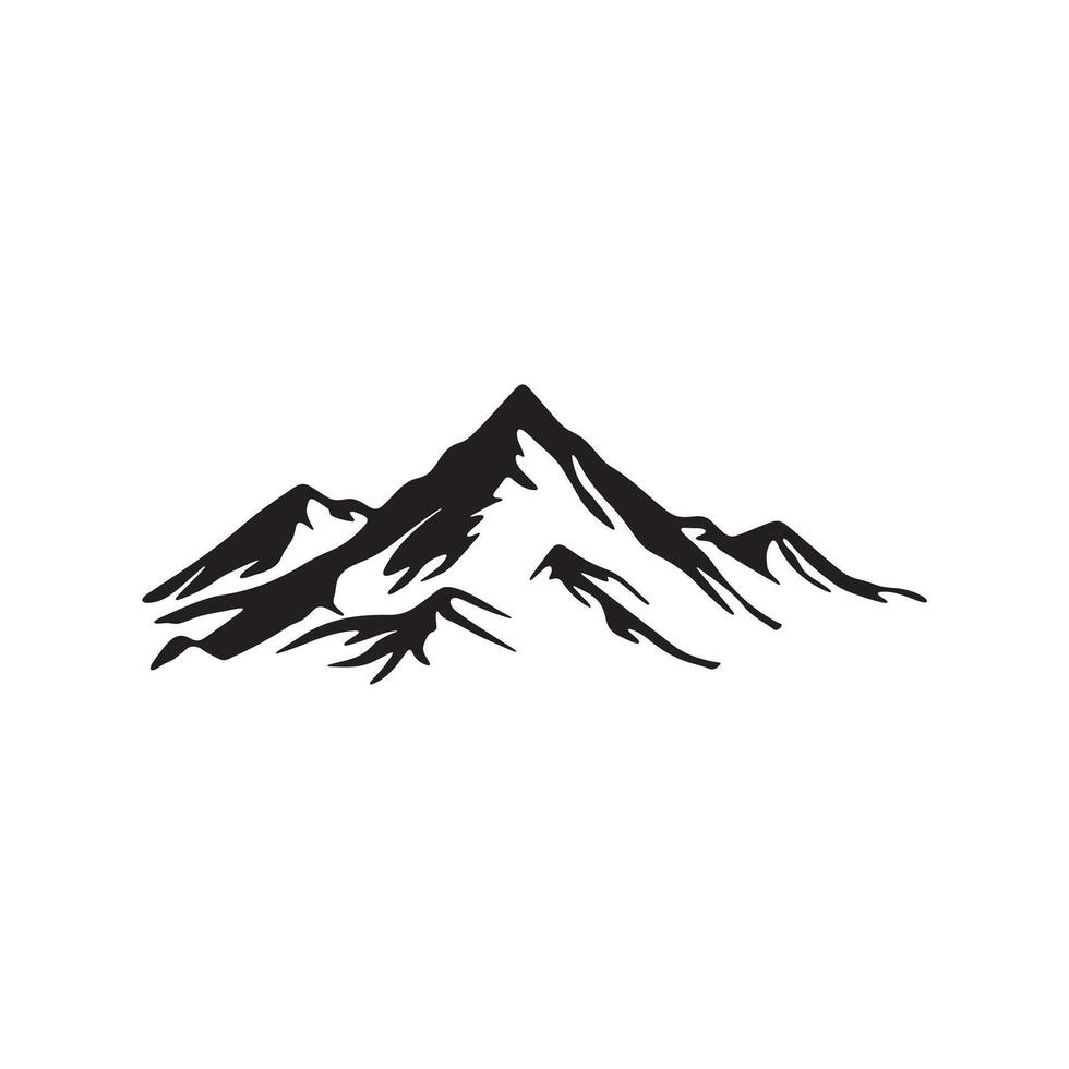Peak of mountain icon silhouette on white background vector
