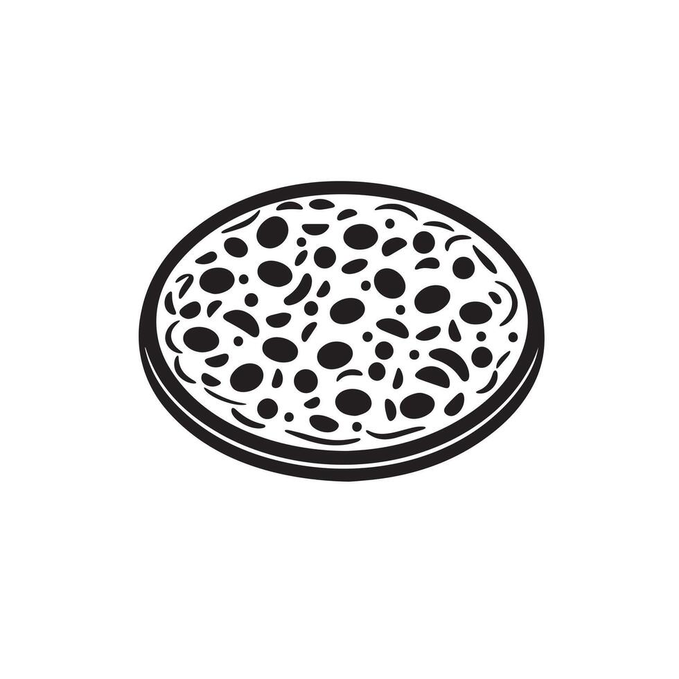 A pizza icon silhouette on white background vector