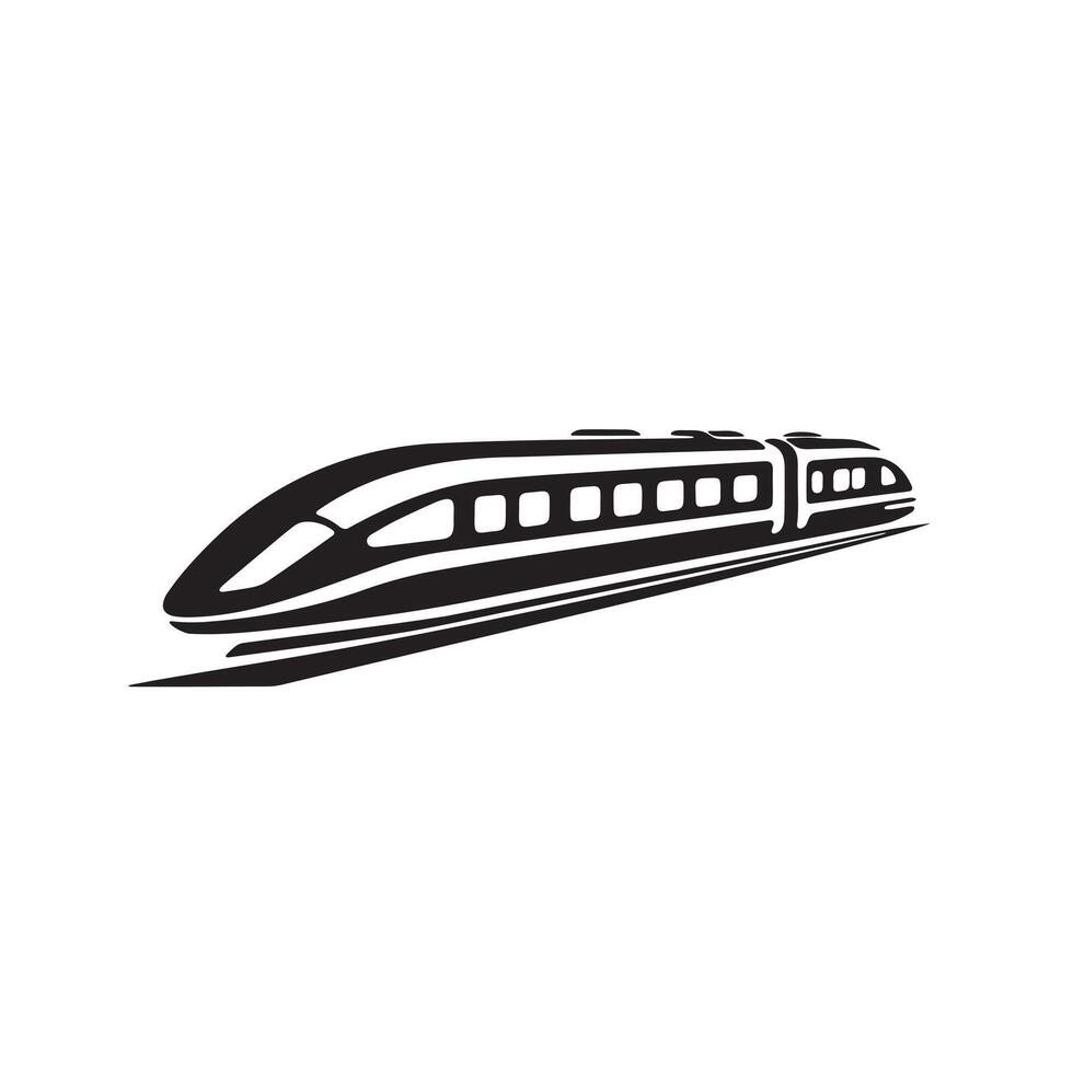 Bullet train silhouette on white background vector