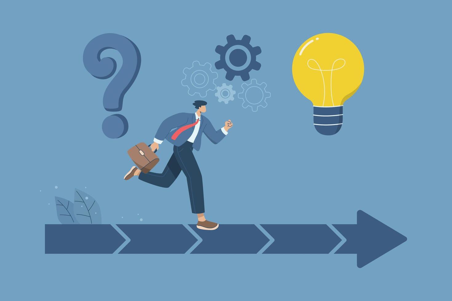 Project planning timeline progress in solving business problems, Work process or work process timeline to success, Generating creative ideas to solve big problems for an organization or company. vector