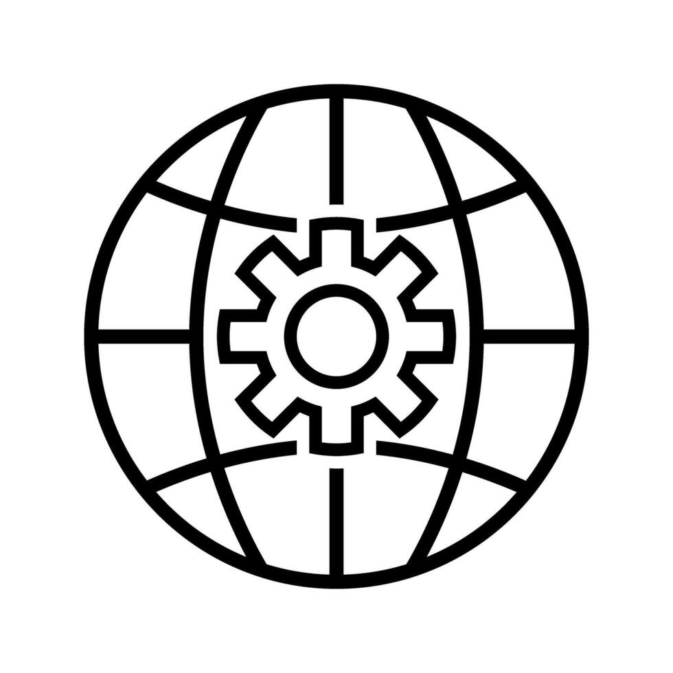 globe with cogwheel vector