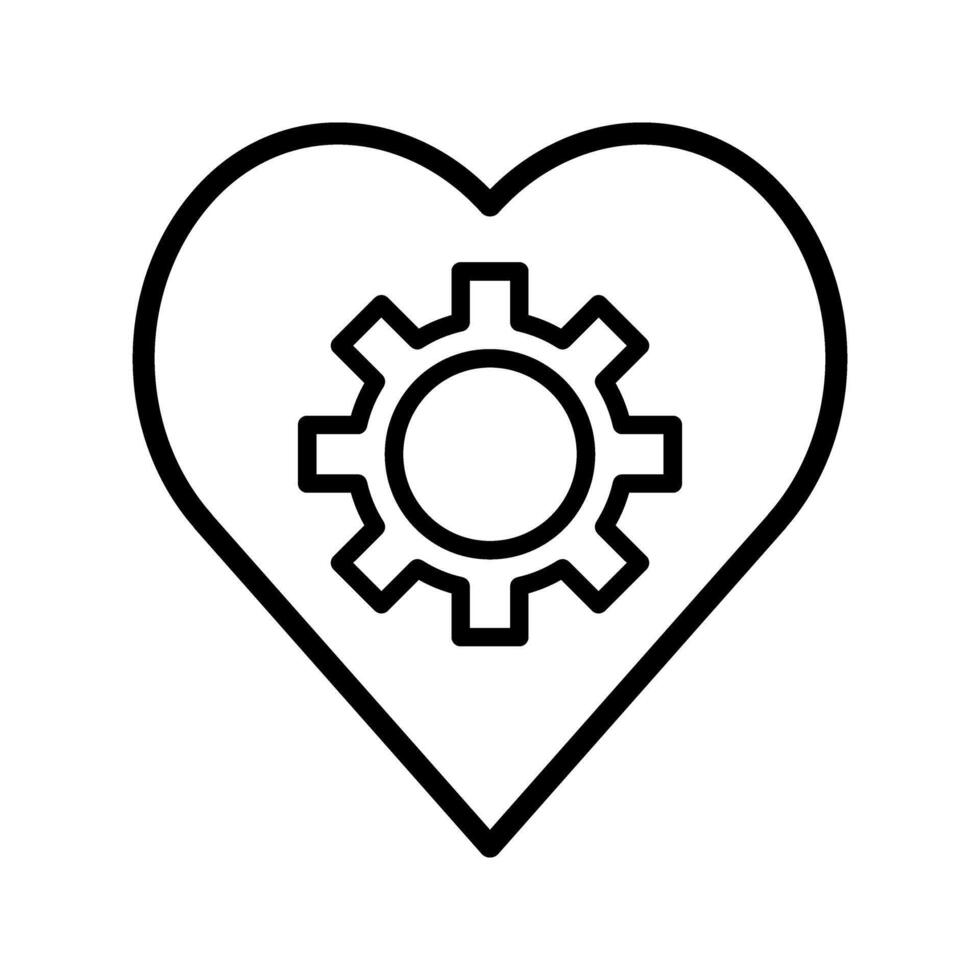 heart with gear icon vector