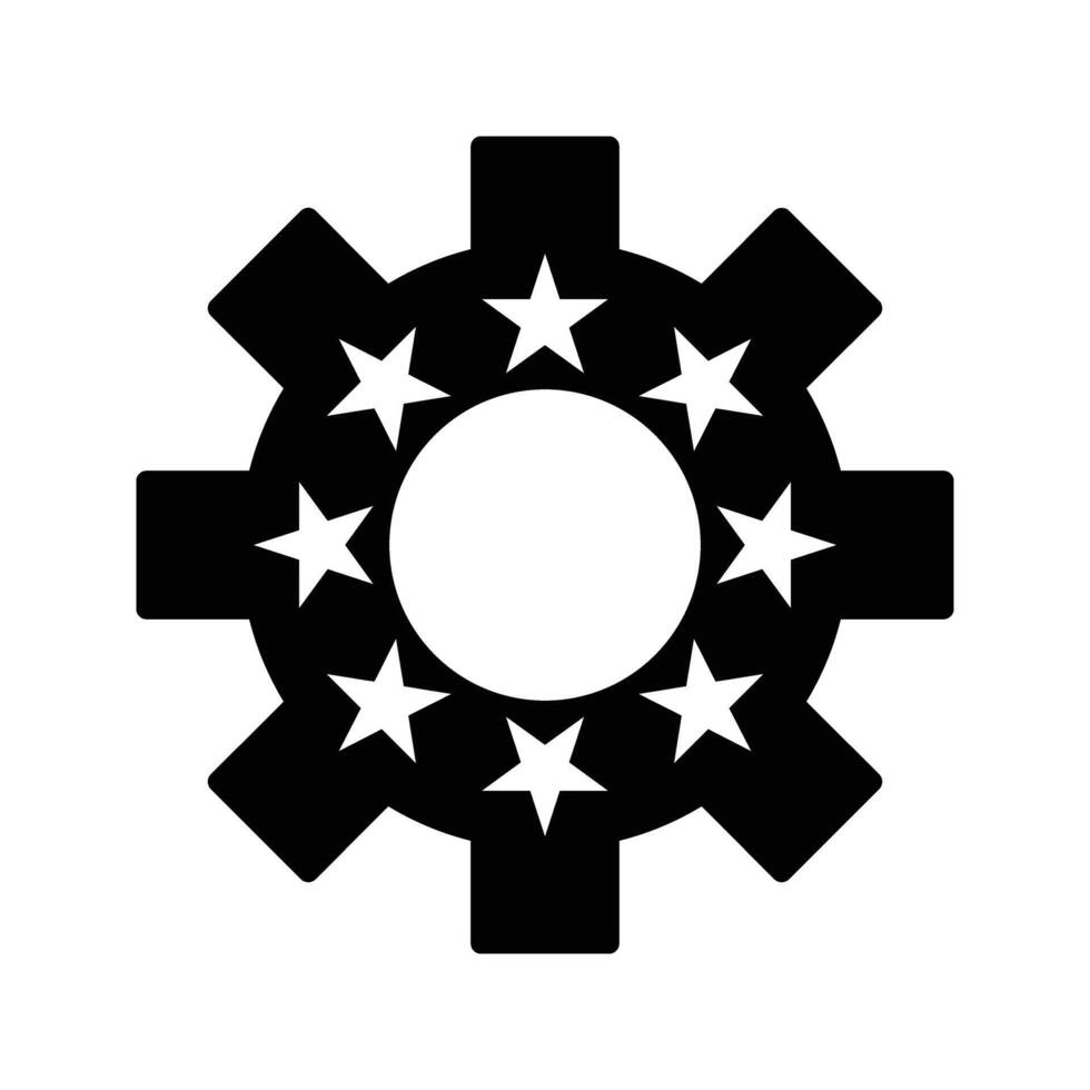 cogwheel with stars vector