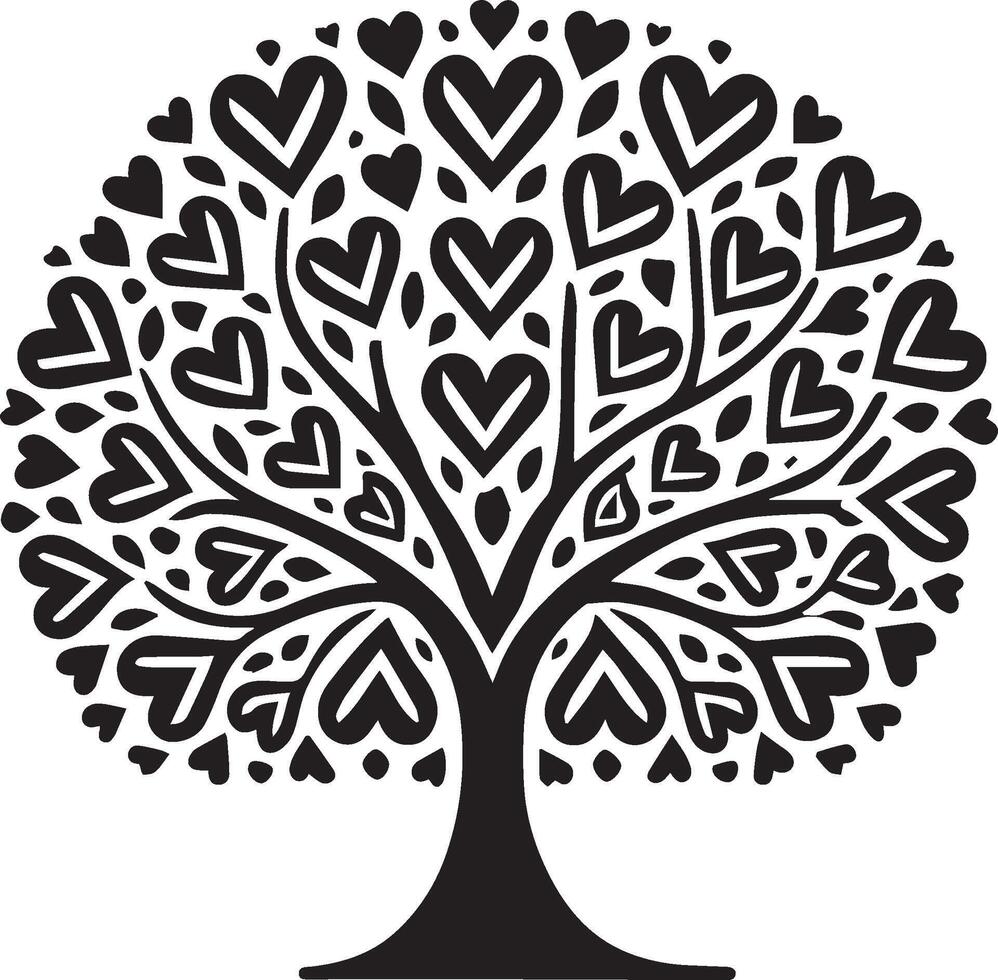 tree with hearts 54201111 Vector Art at Vecteezy