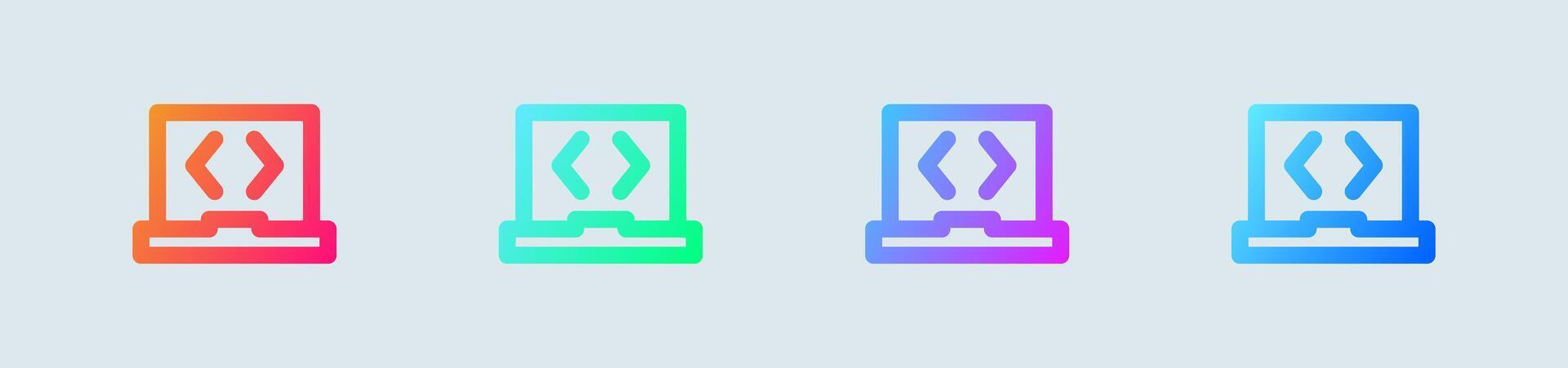Software line icon in gradient colors. Application signs illustration. vector
