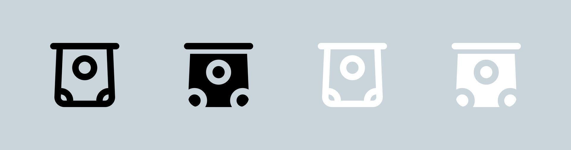 Withdrawal icon set in black and white. Cash out signs illustration. vector