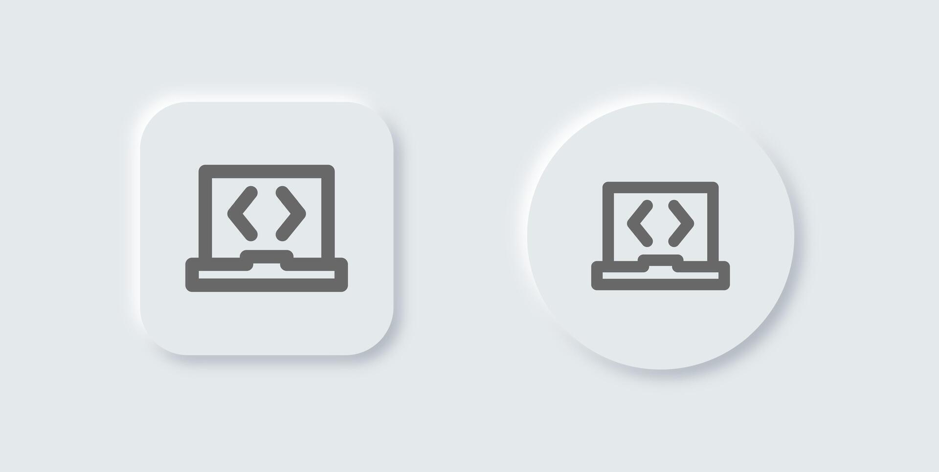 Software line icon in neomorphic design style. Application signs illustration. vector