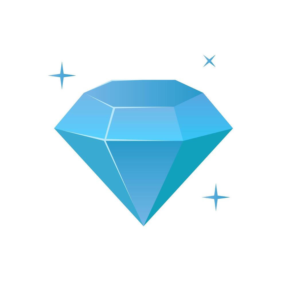 Shiny diamond element. Gem jewellery shape illustration. vector