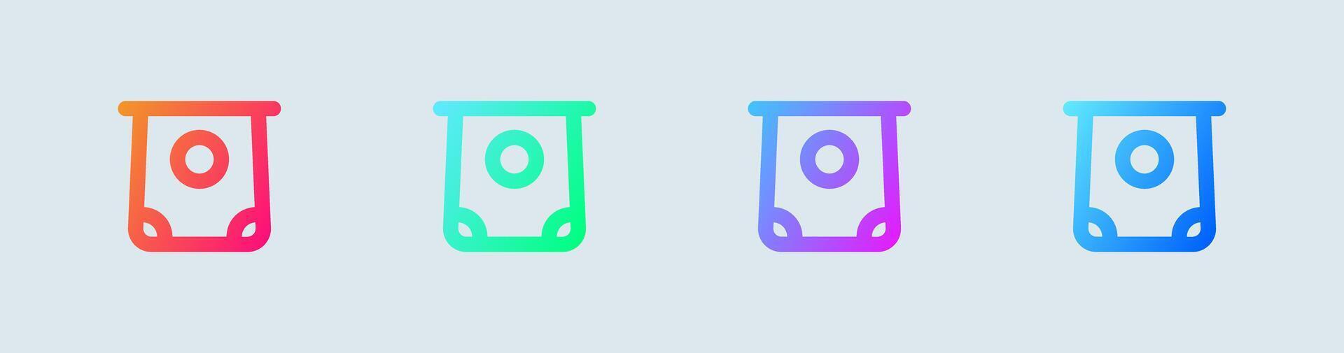 Withdrawal line icon in gradient colors. Cash out signs illustration. vector