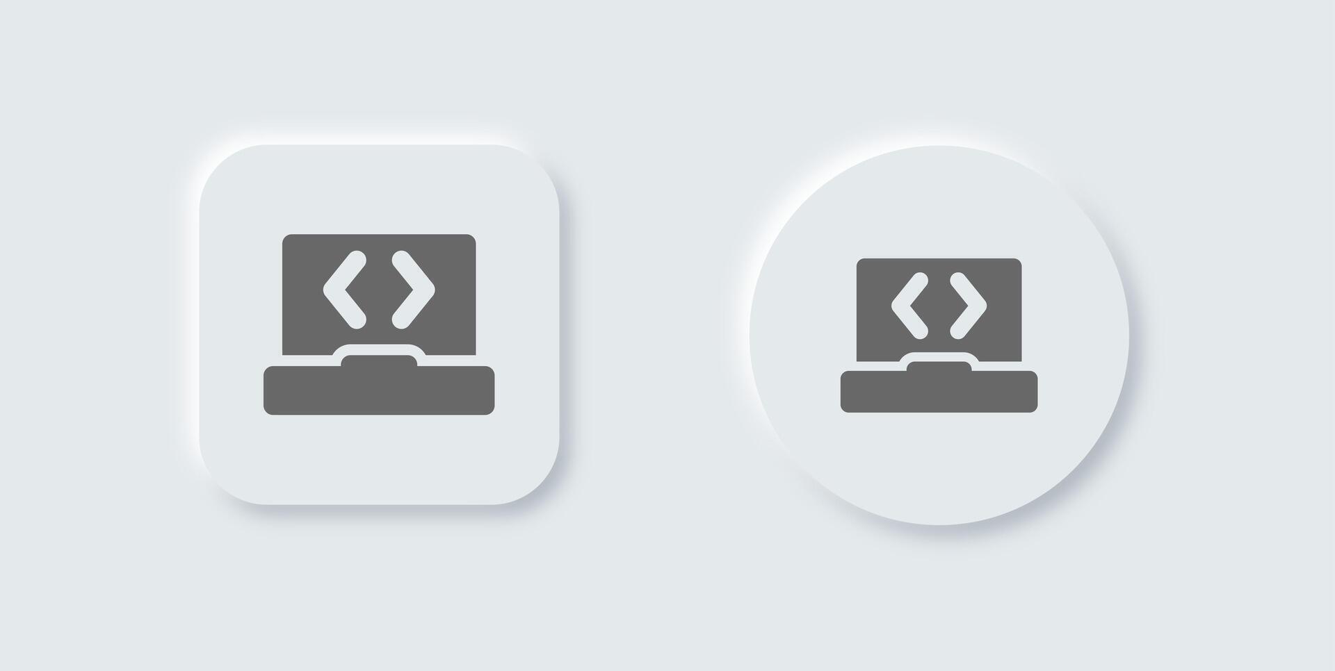 Software solid icon in neomorphic design style. Application signs illustration. vector