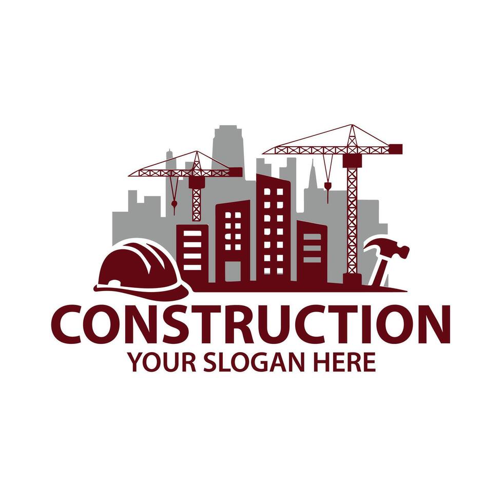 concrete, slab, construction and builder logo vector