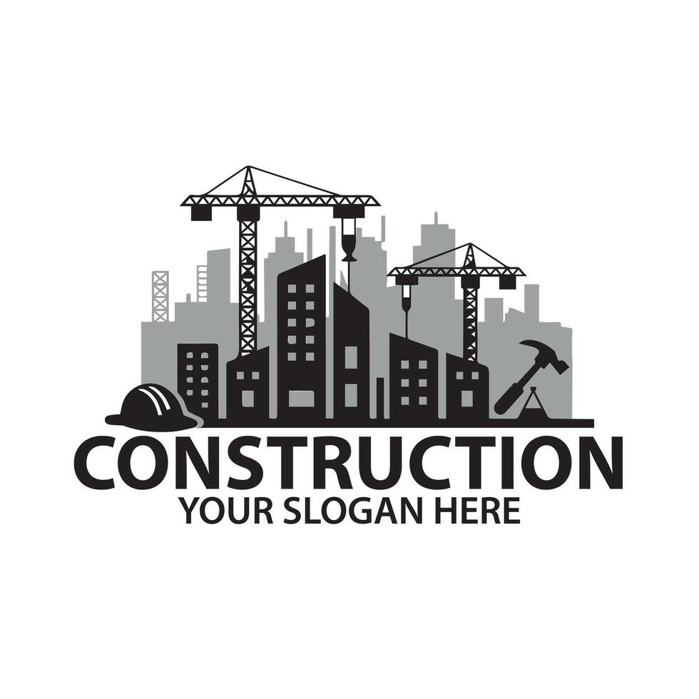 construction plumbing property realtor mortgage real estate logo design vector
