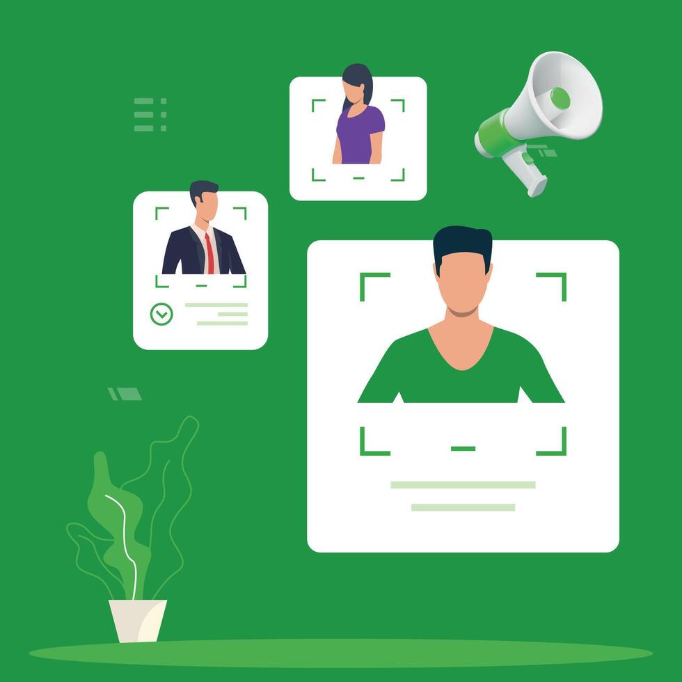 Corporate Character Social Media Illustration vector