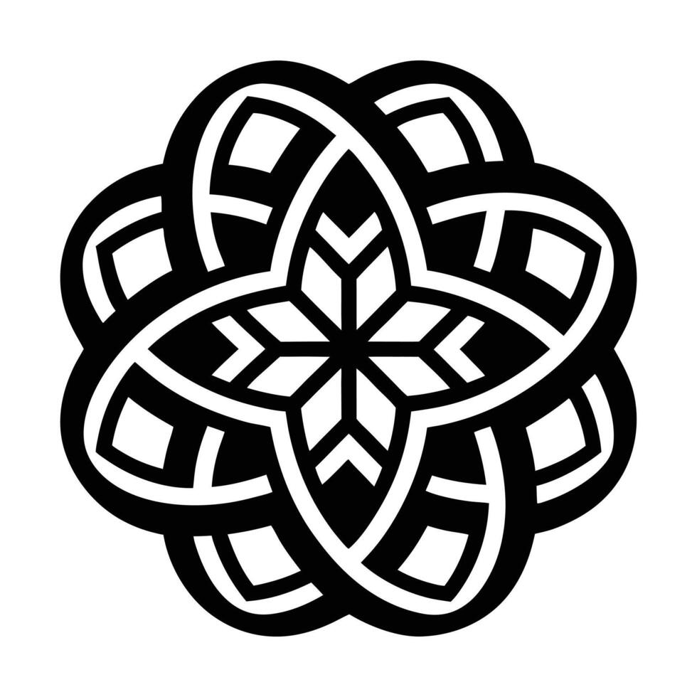 a black and white celtic knot design vector