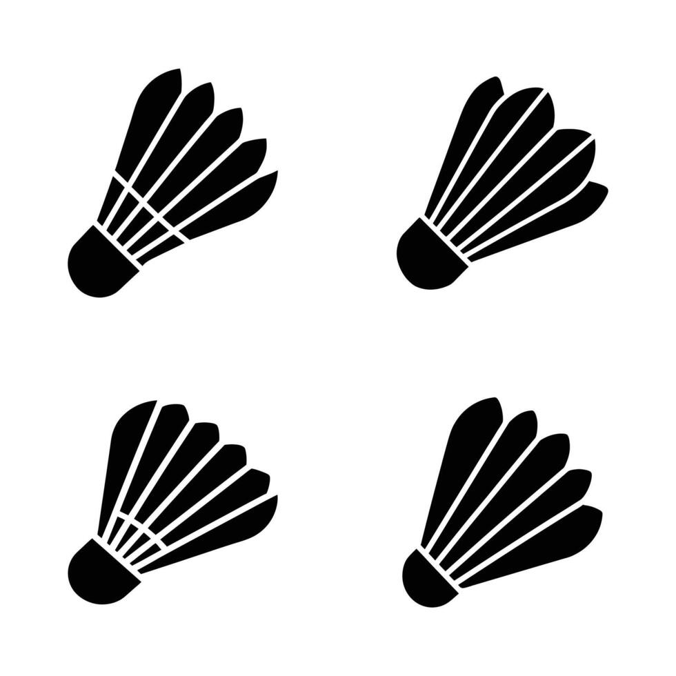 badminton shuttlecock icon set illustration vector