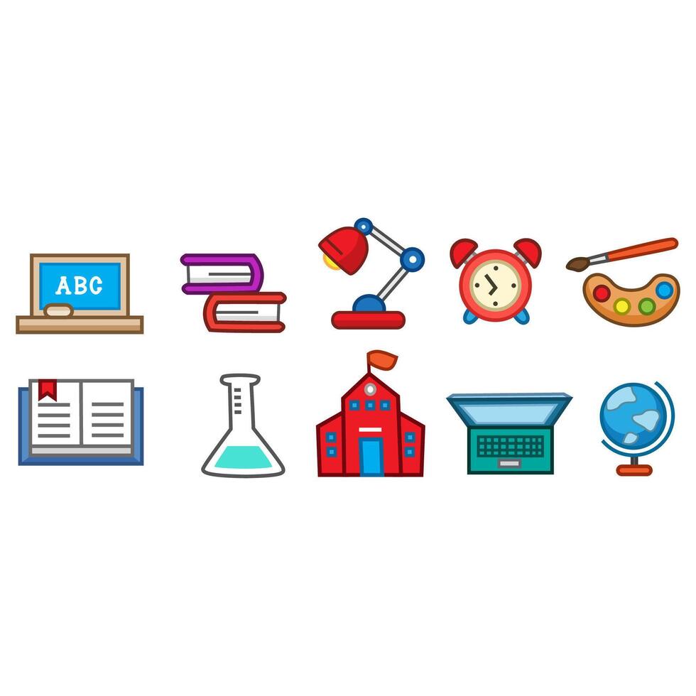 School supplies elements collection vector