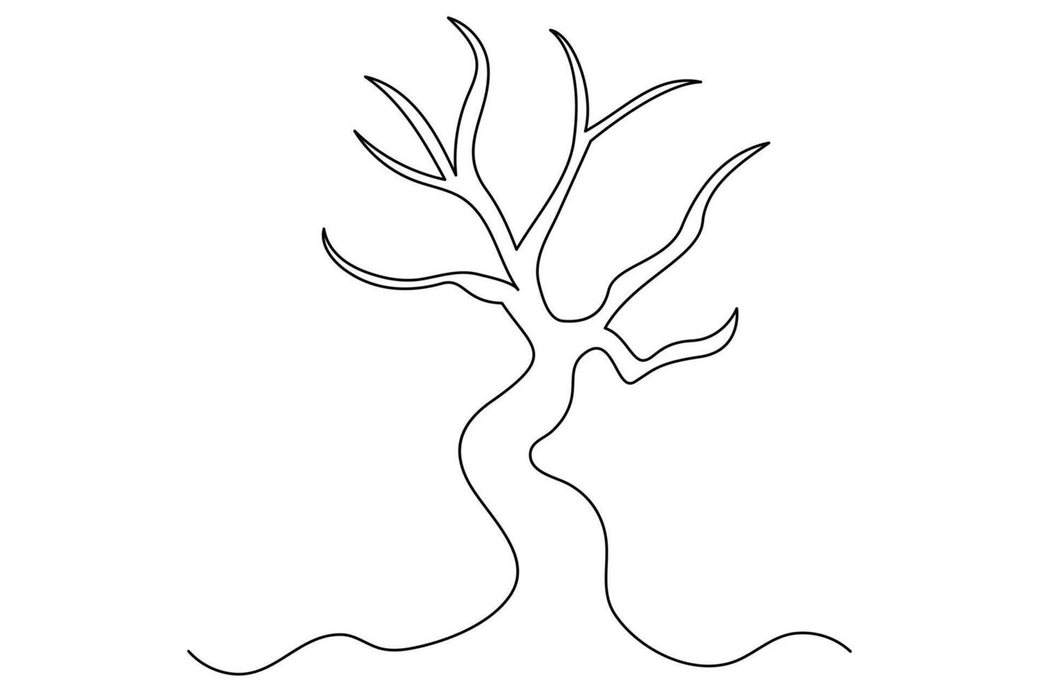 Contemporary winter tree line design for modern art projects vector
