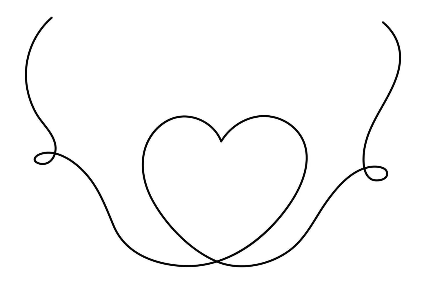 Continuous one line drawing of Heart concept single line art illustration vector