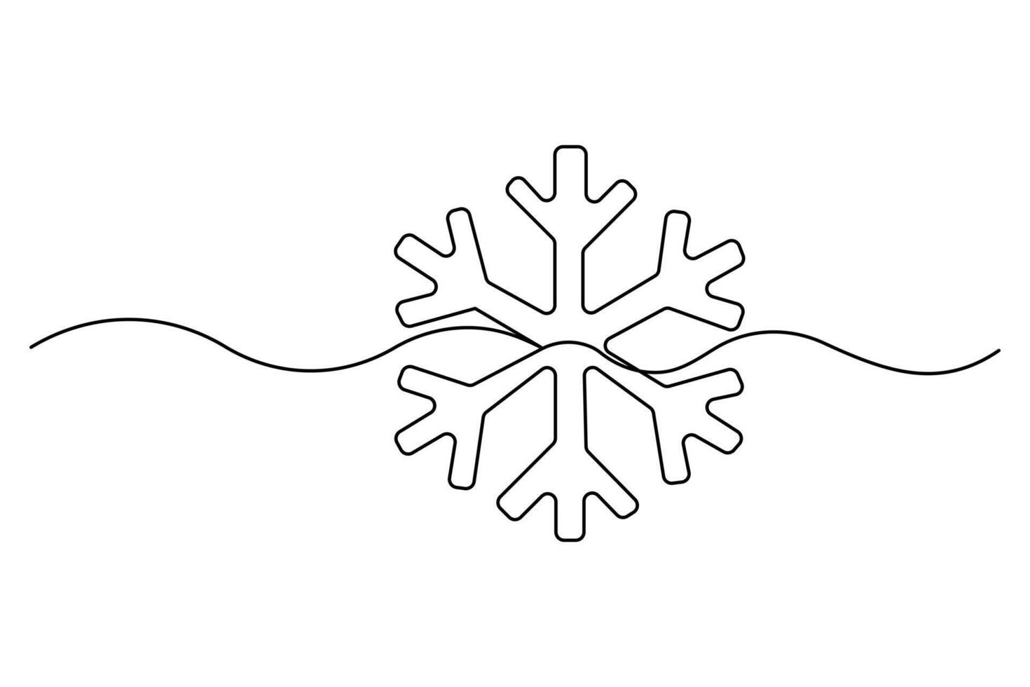Minimal continuous line art for winter-themed designs vector