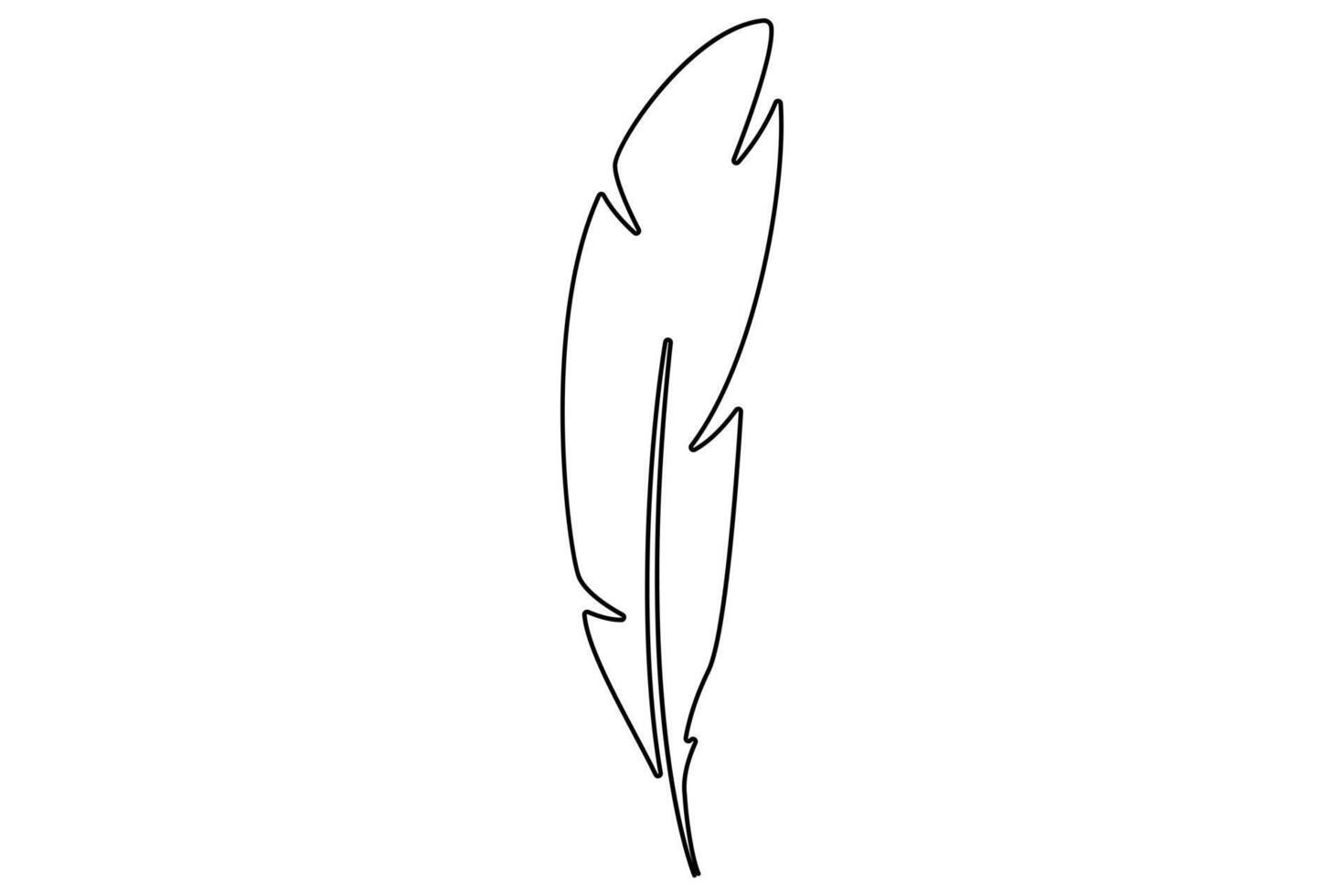 Minimalist bird feather outline in continuous line art for artistic expressions vector