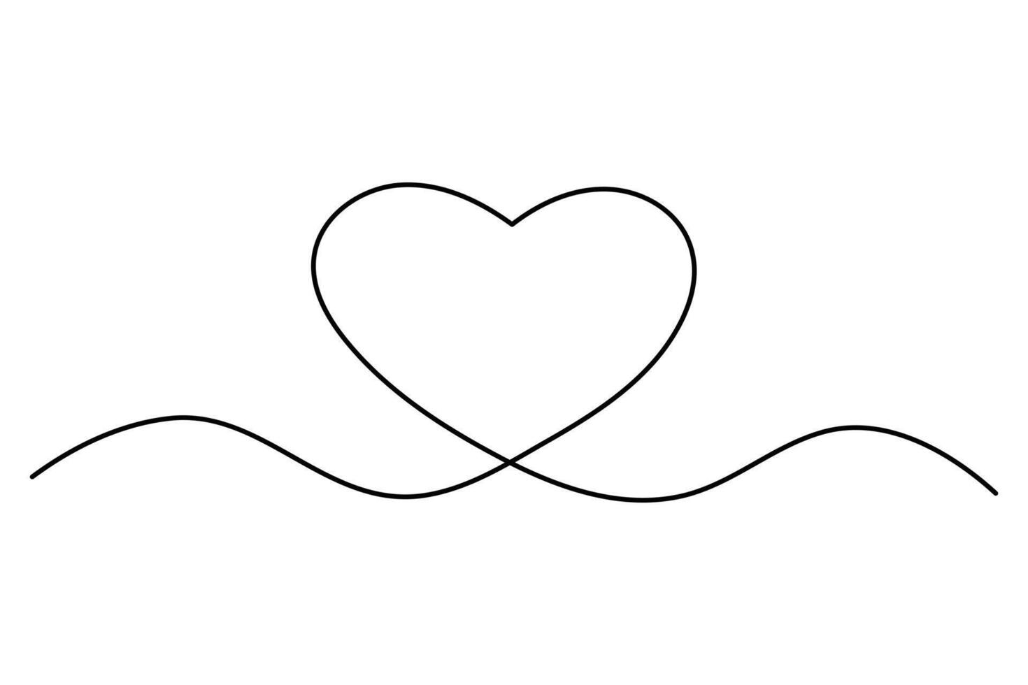 Continuous one line drawing Heart line sign line art illustration vector