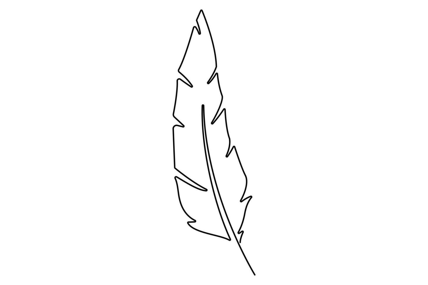 Artistic one line bird feather outline for creative and modern design needs vector