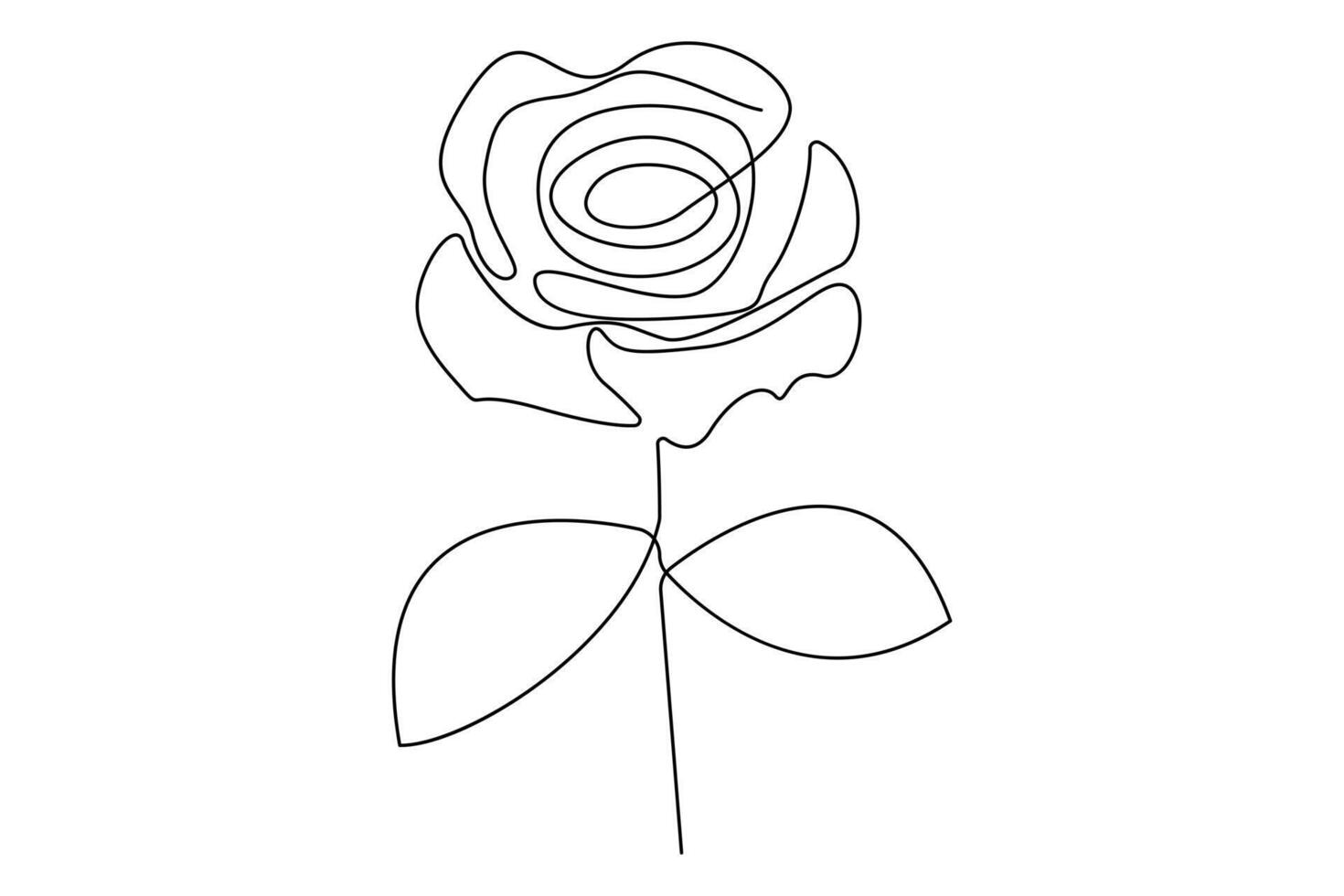 Simple and stylish rose flower outline in one line for unique design collections vector