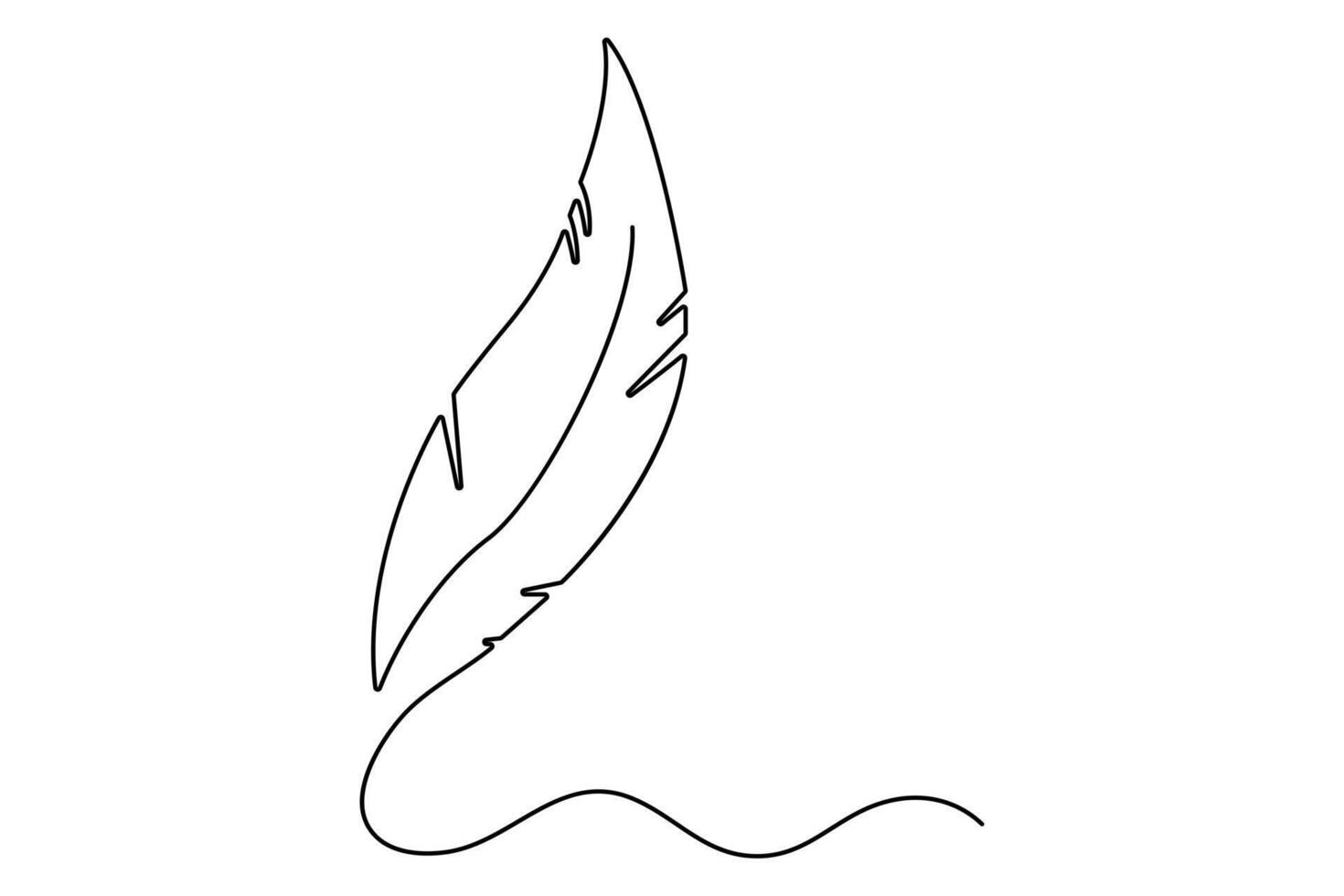 Creative one line bird feather drawing for nature-themed design projects vector