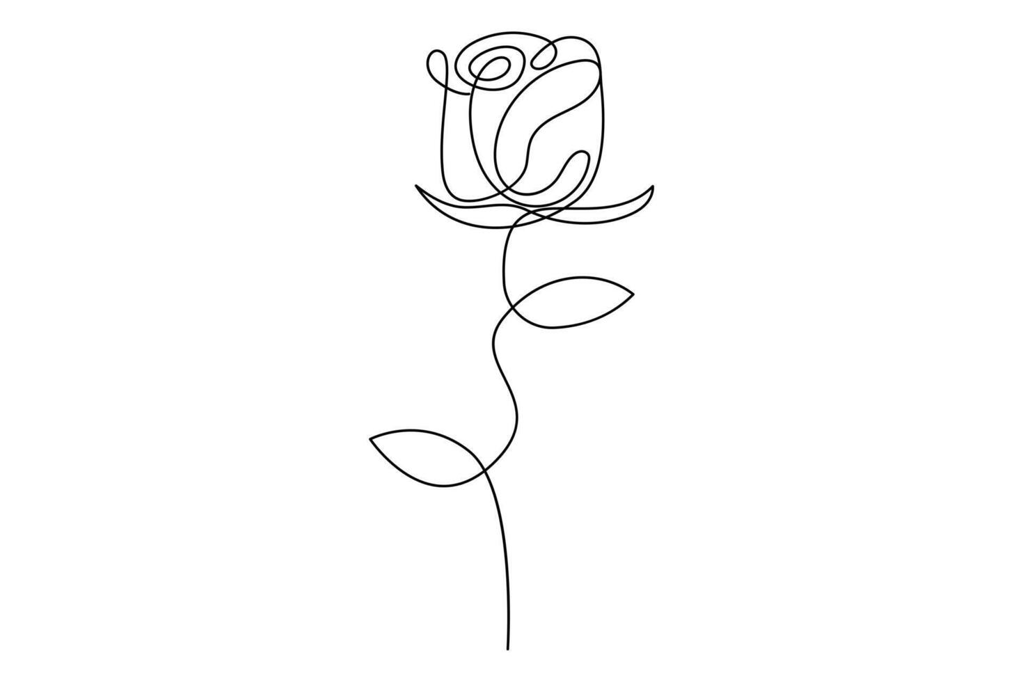 Abstract rose flower outline in continuous one line art for versatile artwork vector