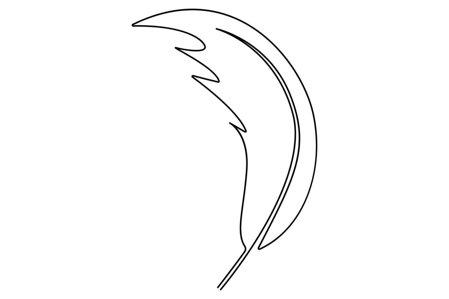 Minimalist bird feather outline in continuous line art for artistic expressions vector