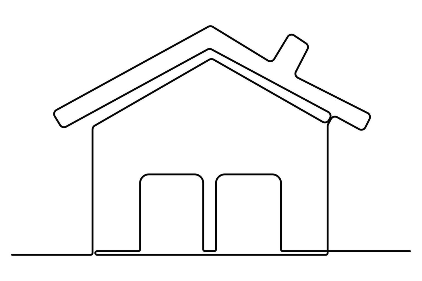 Elegant one line sketch of a house for architectural-inspired graphics vector
