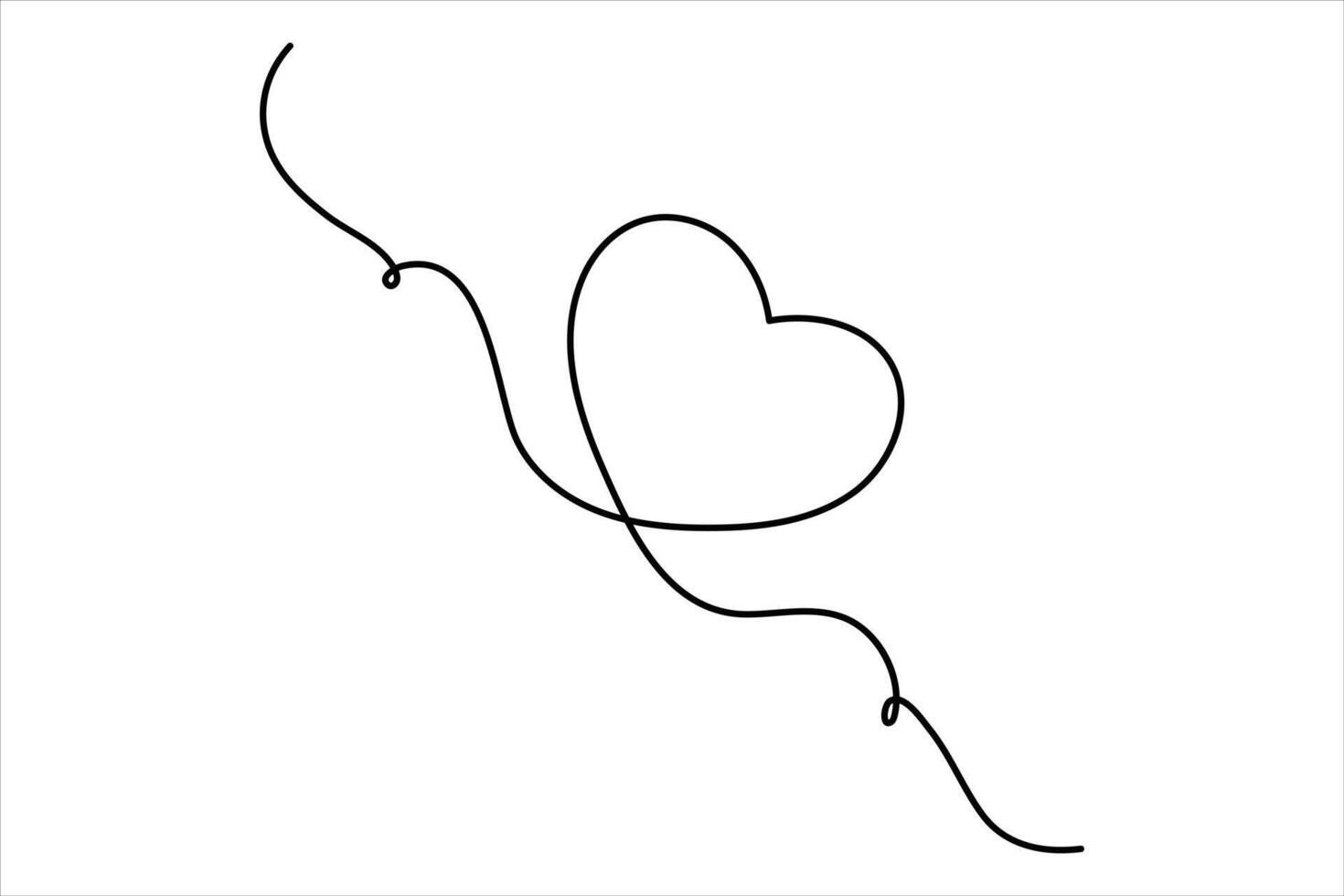 Abstract heart outline in a single continuous line for professional designs vector