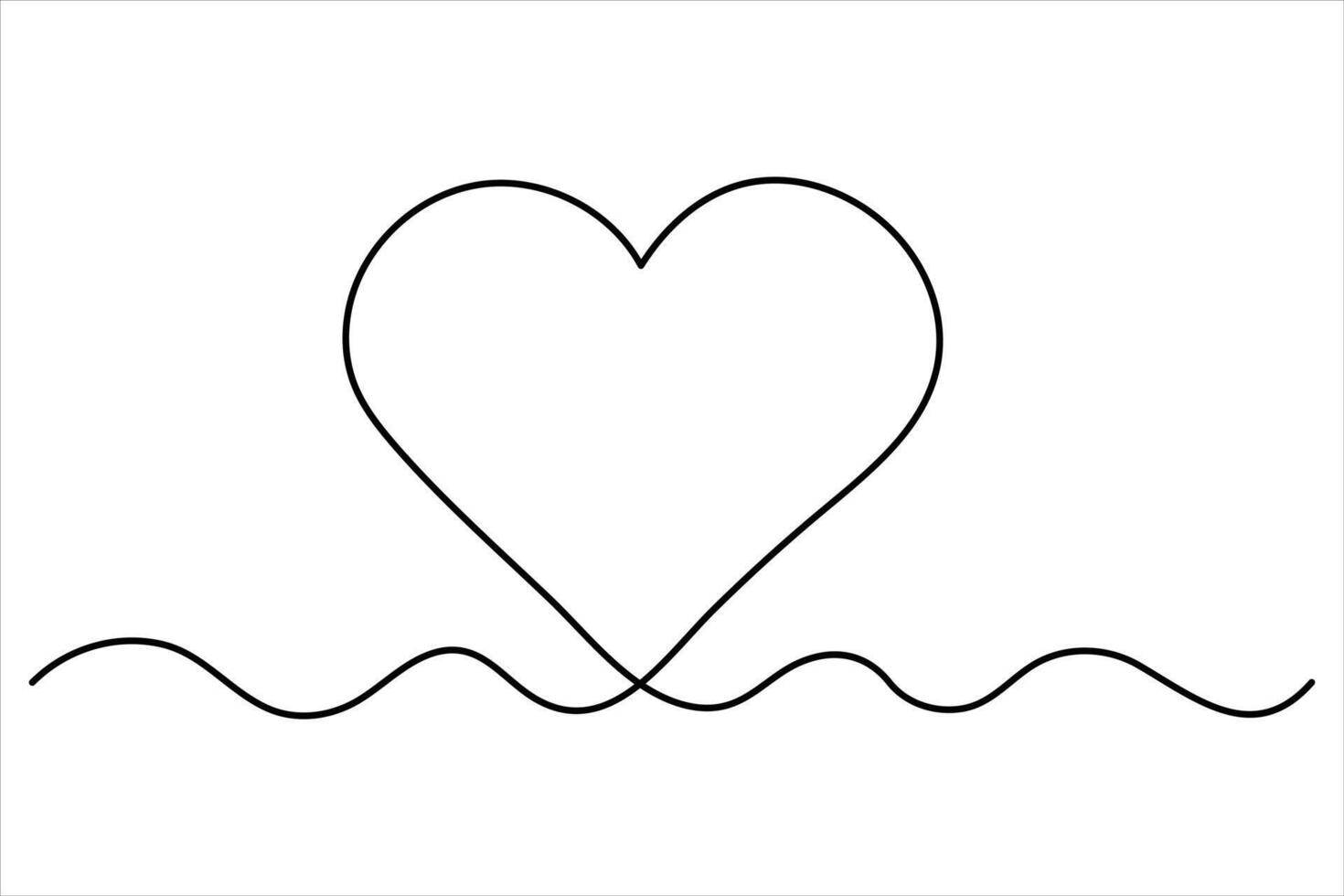 Continuous line drawing of a heart outline for clean and elegant designs vector