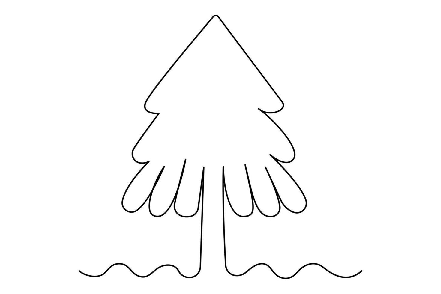 Minimal winter tree art illustration for creative design projects vector