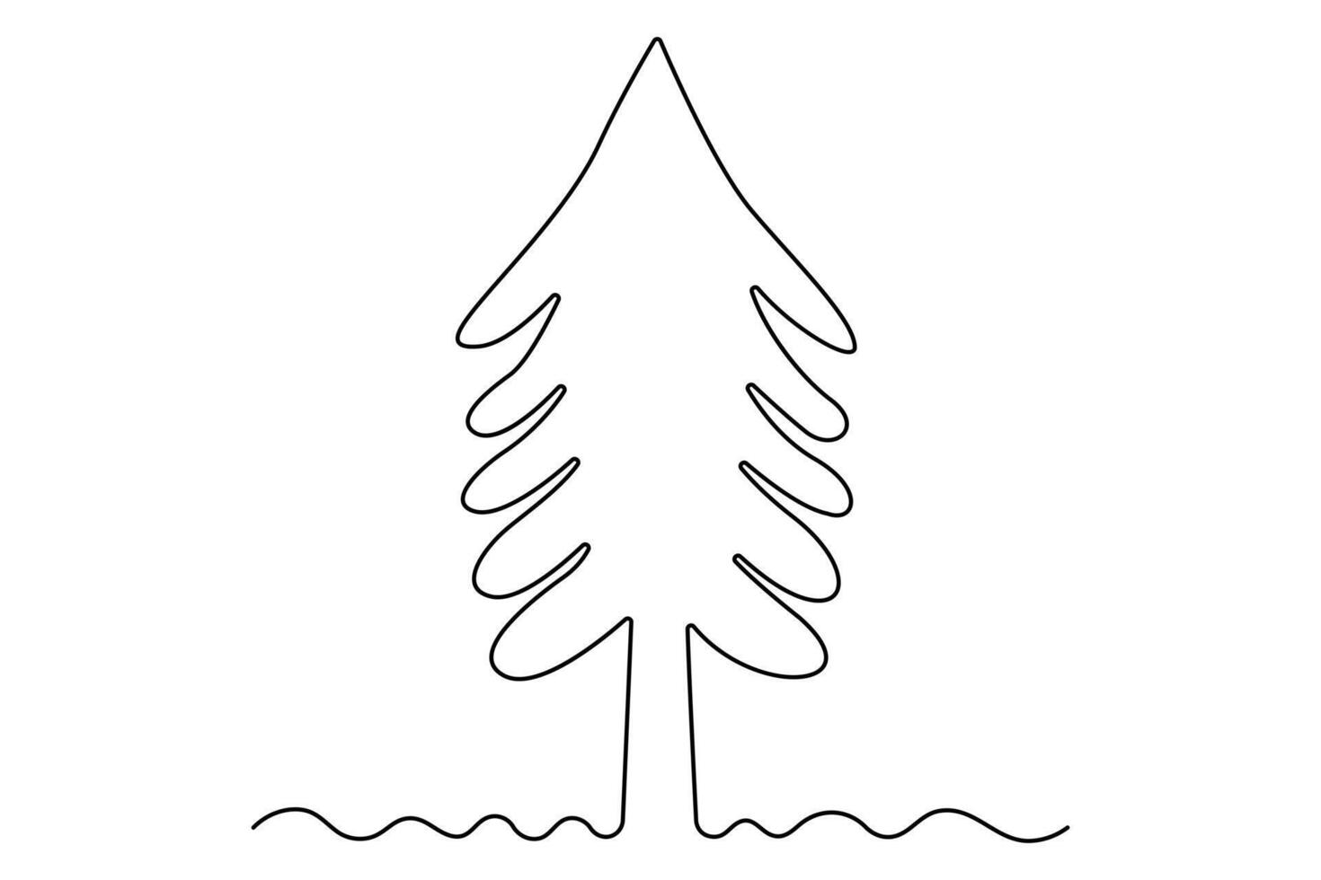 Elegant winter tree contour line art for minimalist collections vector