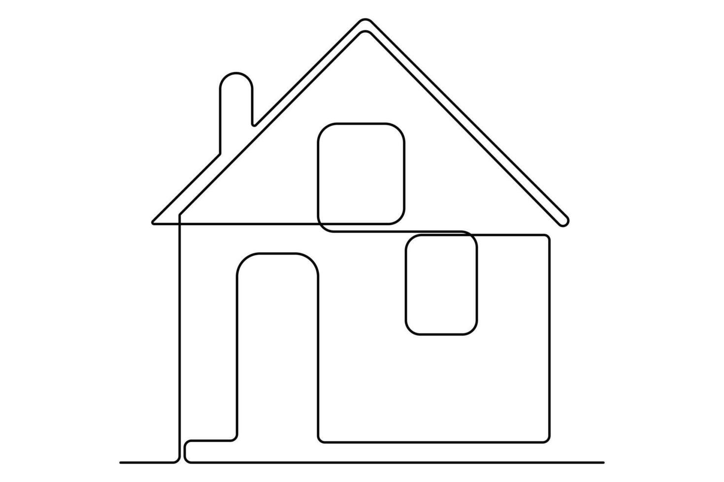 Stylish one line sketch of a house outline for digital and print artwork vector