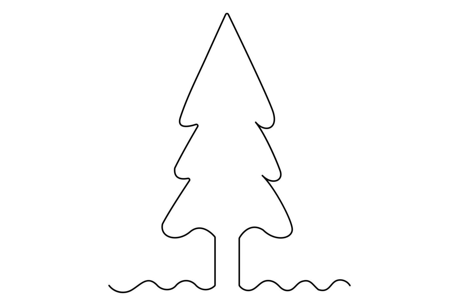 Artistic one line winter tree design for versatile graphic use vector