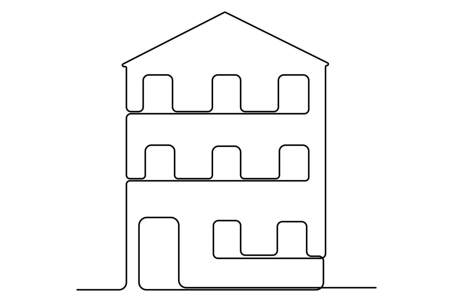 Continuous line art of a house outline for clean and modern aesthetics vector