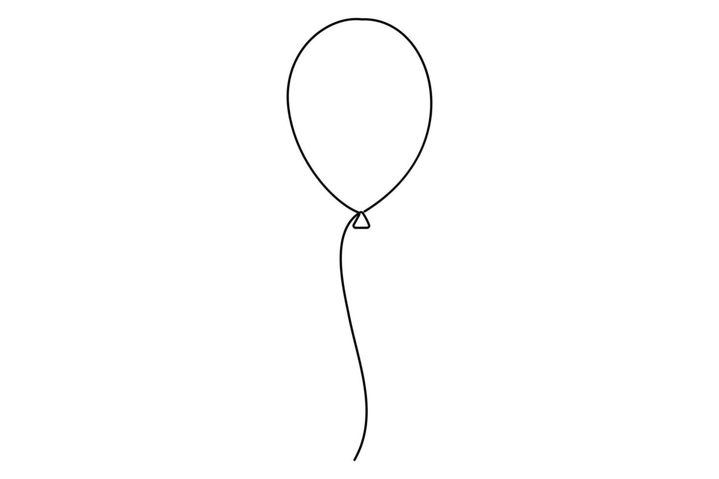 Continuous single line of Ballon symbol drawing outline art illustration vector